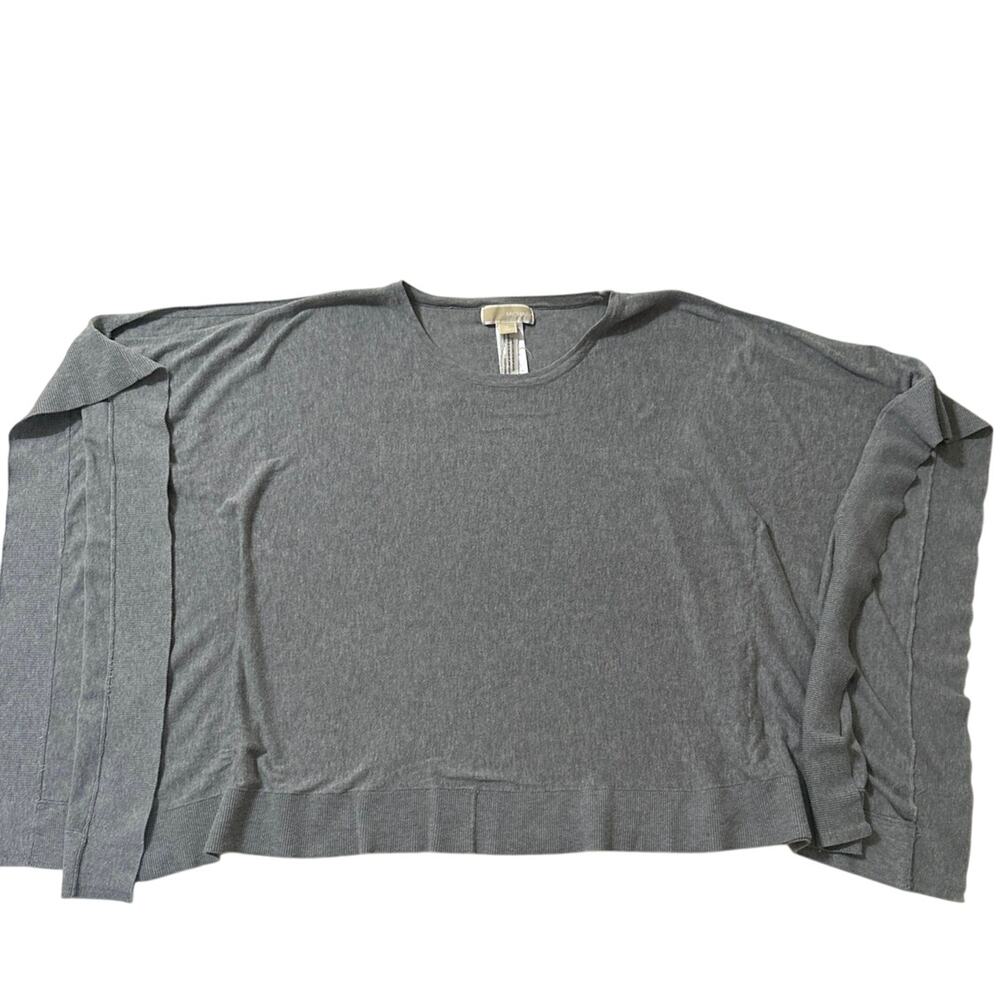 Michael Kors womens xl Gray Poncho blouse top oversize w/open shoulders